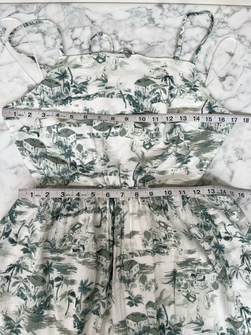 Abercrombie Women's Crinkle Textured Cutout Maxi Dress Green White Toile Large